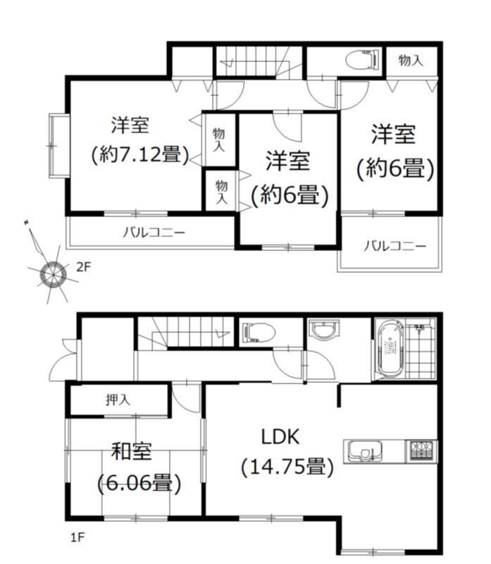 Floor plan. 22,300,000 yen, 4LDK, Land area 121.05 sq m , Building area 96.26 sq m