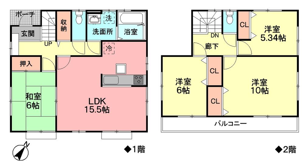 Floor plan. 33,300,000 yen, 4LDK, Land area 180.47 sq m , Building area 105.16 sq m