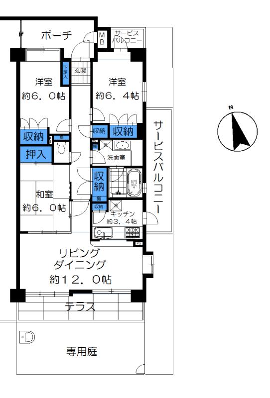 Floor plan. 3LDK, Price 24,800,000 yen, Occupied area 76.86 sq m , Of balcony area 7.5 sq m renovation already is 3LDK (76.86 sq m). All room is 6 quires more.