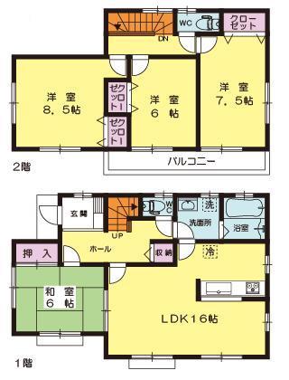Floor plan. (17 Building), Price 34,300,000 yen, 4LDK, Land area 170.29 sq m , Building area 105.15 sq m