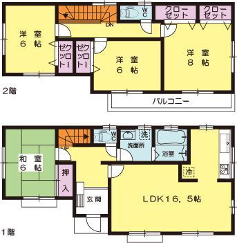 Floor plan. (19 Building), Price 34 million yen, 4LDK, Land area 175.35 sq m , Building area 105.99 sq m