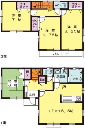 Floor plan. (21 Building), Price 34 million yen, 4LDK, Land area 170.25 sq m , Building area 102.67 sq m