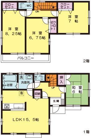 Floor plan. (22 Building), Price 33,500,000 yen, 4LDK, Land area 170.22 sq m , Building area 102.67 sq m
