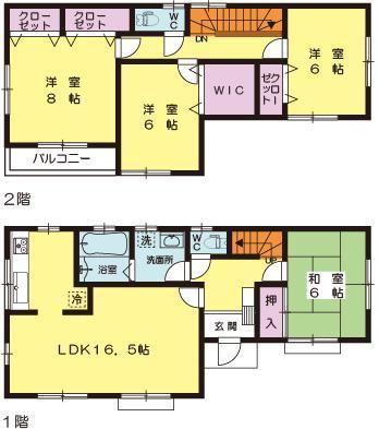 Floor plan. (23 Building), Price 33,500,000 yen, 4LDK, Land area 175.61 sq m , Building area 105.99 sq m