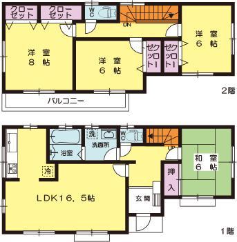 Floor plan. (24 Building), Price 33,500,000 yen, 4LDK, Land area 175.73 sq m , Building area 105.99 sq m