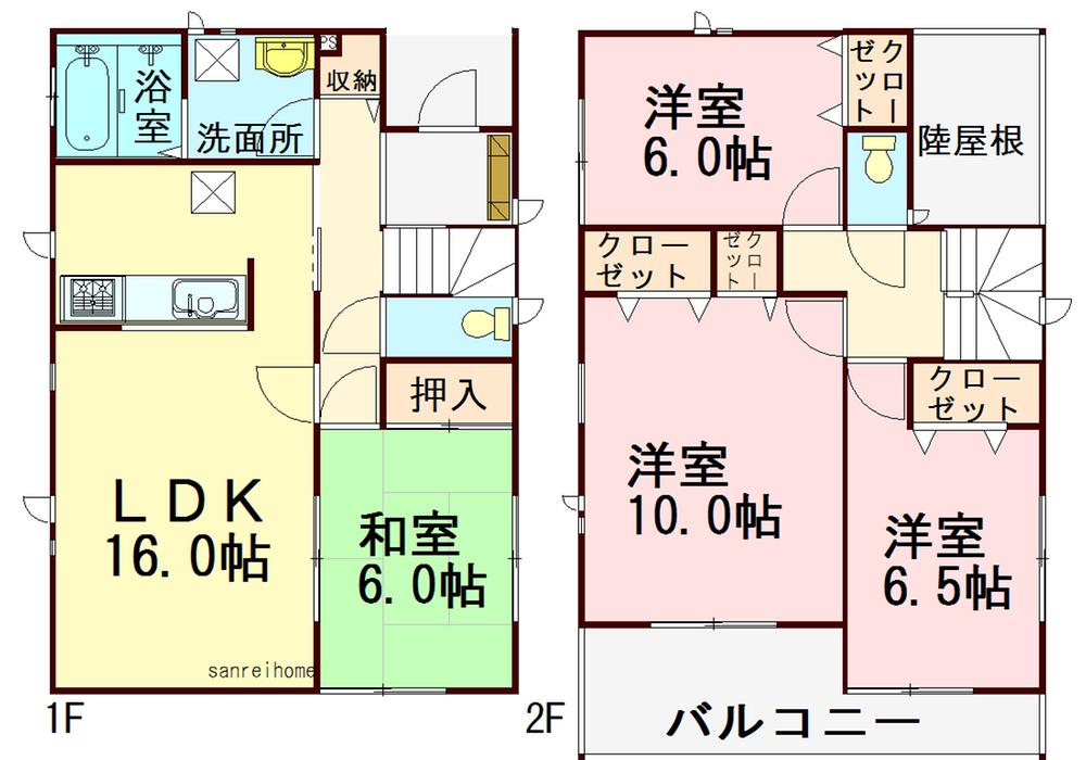 Floor plan. 26,800,000 yen, 4LDK, Land area 169.53 sq m , Building area 105.16 sq m