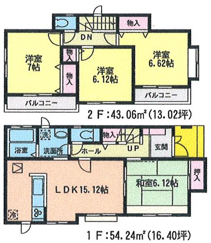 Floor plan. (G Building), Price 20,600,000 yen, 4LDK, Land area 115.42 sq m , Building area 97.3 sq m