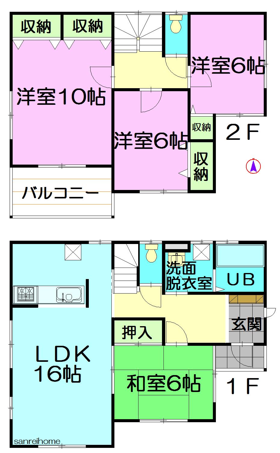Floor plan. 26,900,000 yen, 4LDK, Land area 164.34 sq m , Building area 105.99 sq m