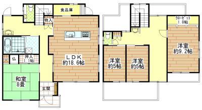 Floor plan. 31,800,000 yen, 4LDK, Land area 280.76 sq m , Building area 136.36 sq m