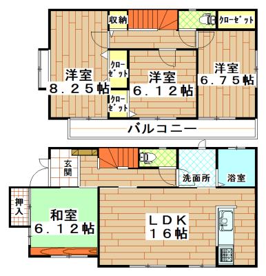 Floor plan. 23.5 million yen, 4LDK, Land area 141.44 sq m , Building area 103.5 sq m