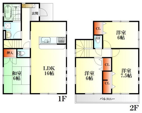Floor plan. 27,900,000 yen, 4LDK, Land area 162.24 sq m , Building area 93.15 sq m