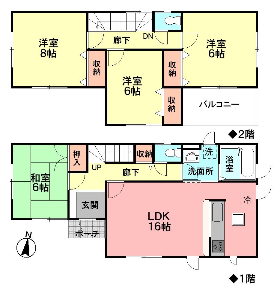 Floor plan. 50,700,000 yen, 4LDK, Land area 168.41 sq m , Building area 105.99 sq m