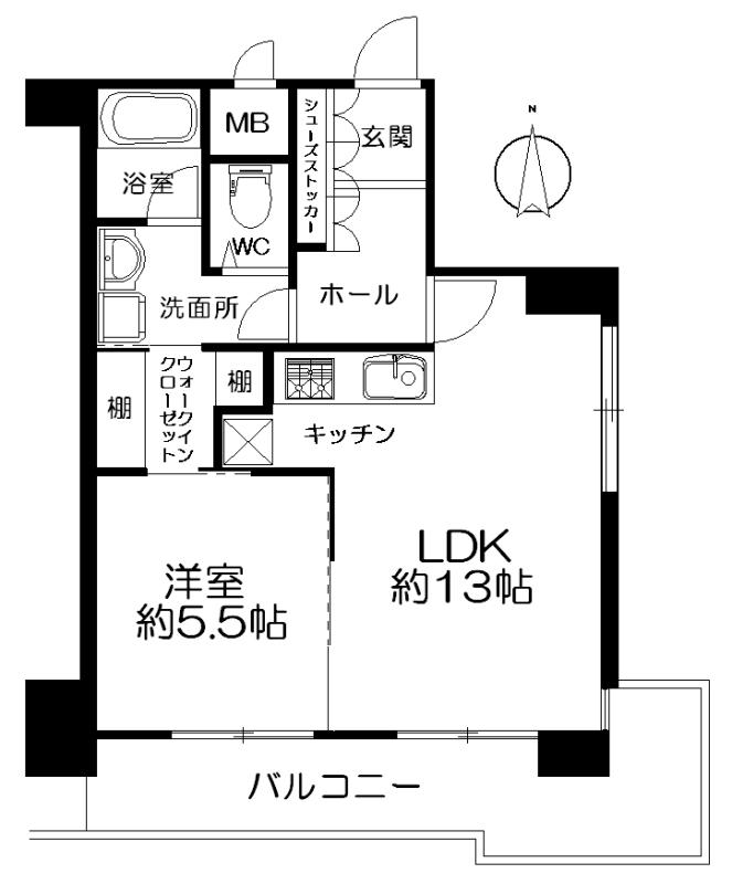 Floor plan. 1LDK, Price 15.8 million yen, Occupied area 43.47 sq m , Balcony area 11.53 sq m floor plan