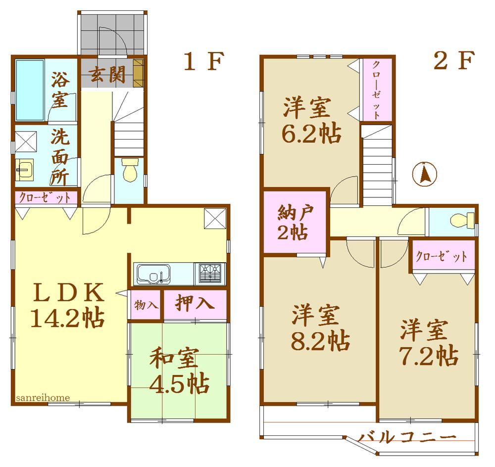 Floor plan. 21.9 million yen, 4LDK, Land area 125.98 sq m , Building area 94.76 sq m