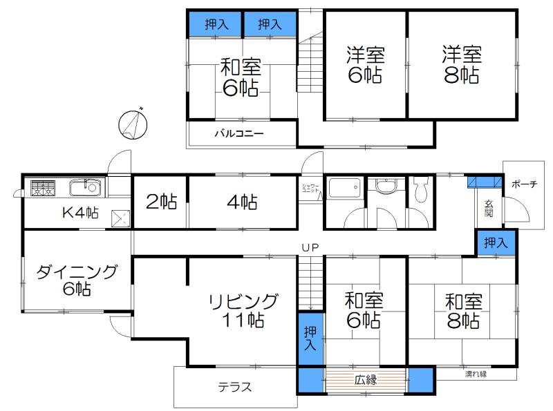 Floor plan. 21 million yen, 6DK, Land area 361.37 sq m , Building area 126.35 sq m