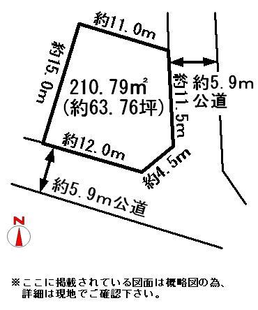 Compartment figure. Land price 4.2 million yen, Land area 210.79 sq m compartment view