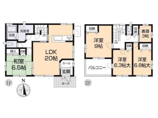 Floor plan. 29.5 million yen, 4LDK, Land area 276.3 sq m , Building area 127.13 sq m floor plan