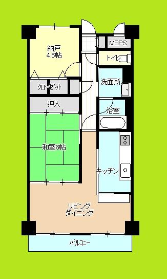 Floor plan. 1LDK+S, Price 18.5 million yen, Occupied area 55.41 sq m , Balcony area 6.02 sq m