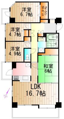 Floor plan. 4LDK, Price 22,800,000 yen, Occupied area 85.88 sq m , Balcony area 14.73 sq m