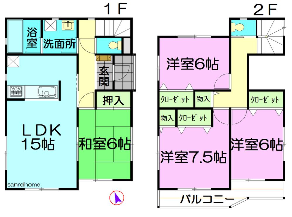Floor plan. 27,900,000 yen, 4LDK, Land area 198.23 sq m , Building area 96.79 sq m