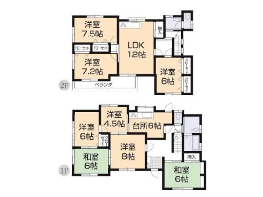 Floor plan. 18.9 million yen, 4DK, Land area 230.79 sq m , Building area 159.55 sq m floor plan