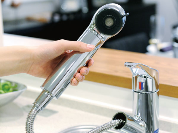 Kitchen.  [Water purifier integrated hand shower faucet] Adopt a convenient hand shower faucet to your cleaning and dishwashing sink. Because the water purifier of an integrated, This is useful when pouring purified water to the pot.