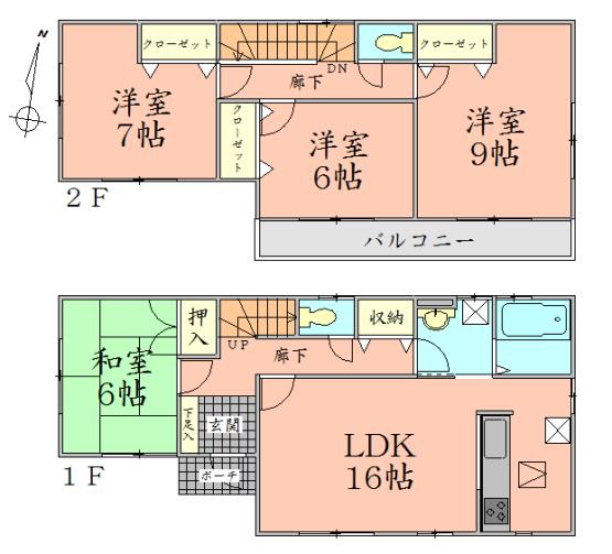 Floor plan. 51,800,000 yen, 4LDK, Land area 171.02 sq m , Building area 105.99 sq m