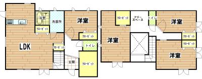 Floor plan. 28.5 million yen, 4LDK+S, Land area 249.12 sq m , Building area 125.19 sq m