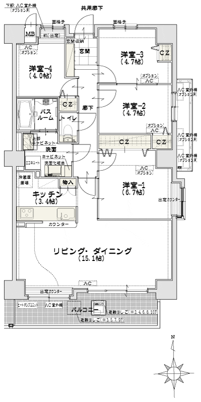 Floor: 4LD ・ K, the occupied area: 84.62 sq m, price: 28 million yen ~ 28.8 million yen
