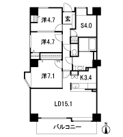 Floor: 3LD ・ K + S (service room), the occupied area: 85.33 sq m, price: 25 million yen
