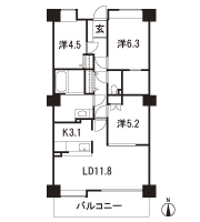 Floor: 3LD ・ K + WCZ (walk-in closet), the occupied area: 72.73 sq m, Price: 22,300,000 yen ~ 25,500,000 yen