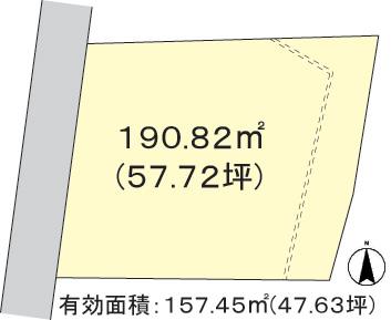 Compartment figure. Land price 15 million yen, Land area 190.82 sq m