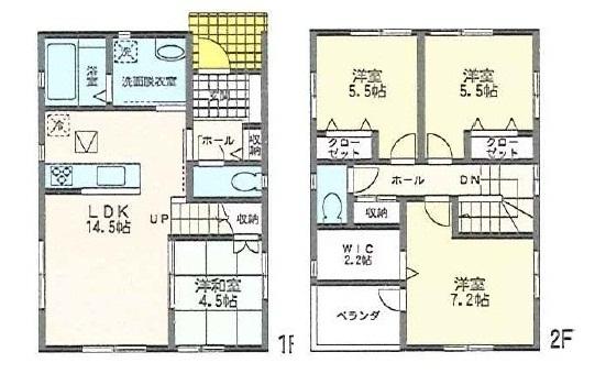 Floor plan. 27,200,000 yen, 4LDK, Land area 190.11 sq m , Building area 95.62 sq m