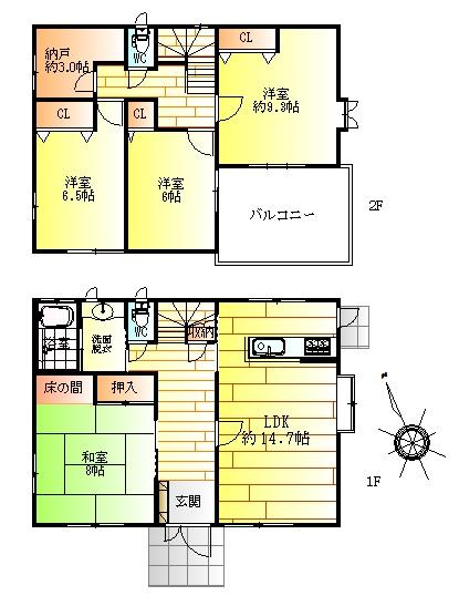 Floor plan. 15.8 million yen, 4LDK+S, Land area 227.09 sq m , Building area 118.12 sq m