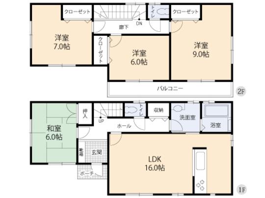 Floor plan. 51,800,000 yen, 4LDK, Land area 171.02 sq m , Building area 105.99 sq m floor plan