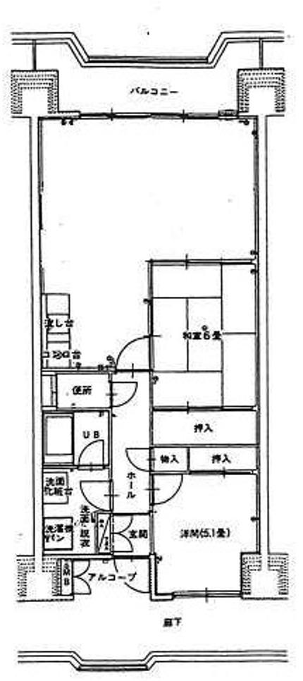 Floor plan. 2LDK, Price 9.8 million yen, Occupied area 58.21 sq m , Balcony area 8.44 sq m