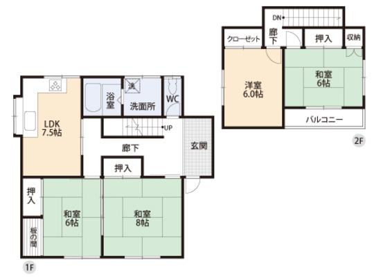 Floor plan. 10 million yen, 4DK, Land area 223.94 sq m , Building area 89 sq m floor plan