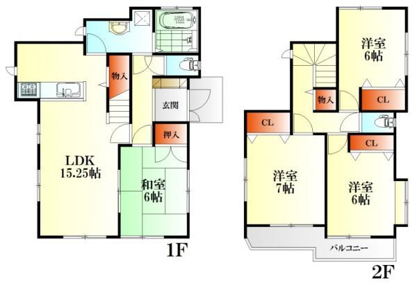 Floor plan. 18 million yen, 4LDK, Land area 186.69 sq m , Building area 98.12 sq m