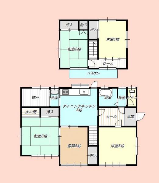 Floor plan. 12.5 million yen, 5DK+S, Land area 271.99 sq m , Building area 105.16 sq m