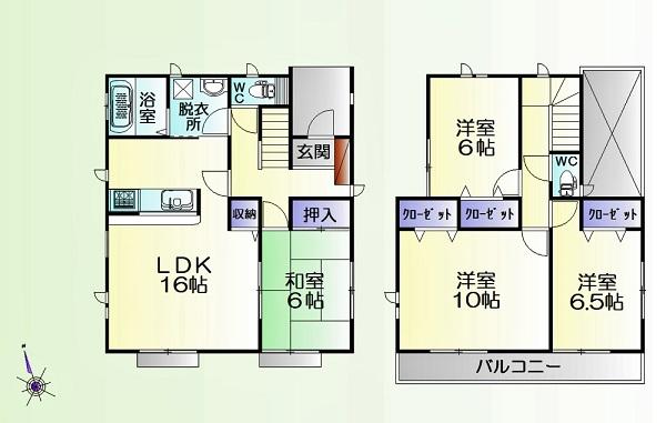 Floor plan. 23.8 million yen, 4LDK, Land area 202.51 sq m , Building area 105.99 sq m