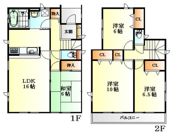 Floor plan. 26,800,000 yen, 4LDK, Land area 153.52 sq m , Building area 105.16 sq m