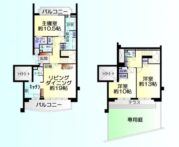 Floor plan. 3LDK, Price 31,200,000 yen, Footprint 149.96 sq m , Balcony area 18.99 sq m