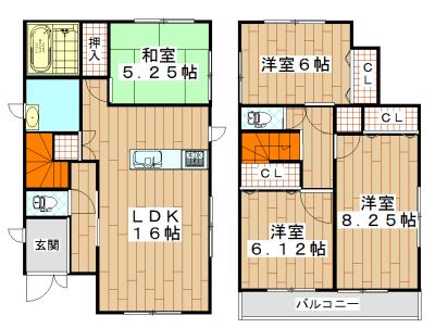 Floor plan. 25,800,000 yen, 4LDK, Land area 134.91 sq m , Building area 99.99 sq m