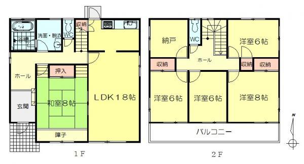 Floor plan. 21,800,000 yen, 5LDK+S, Land area 266.42 sq m , Building area 150.21 sq m