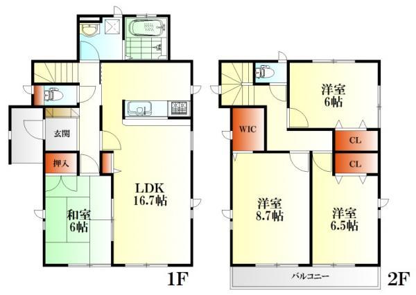 Floor plan. 25,800,000 yen, 4LDK, Land area 169.56 sq m , Building area 105.16 sq m