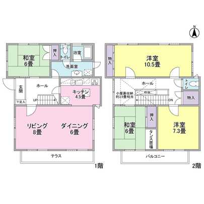 Floor plan. By partitioning the 4LDK + attic storage 2 Kaiyoshitsu 10.5 tatami (paid) 2
