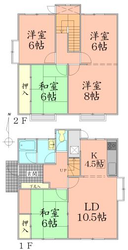 Floor plan. 26.5 million yen, 5LDK, Land area 199.88 sq m , Building area 109.59 sq m