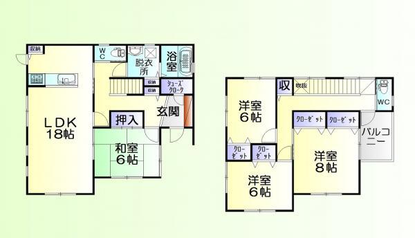 Floor plan. 32,800,000 yen, 4LDK, Land area 156.74 sq m , Building area 116.76 sq m