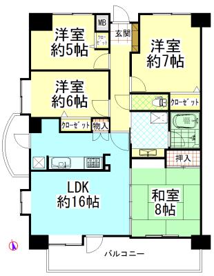 Floor plan. 4LDK, Price 19,800,000 yen, Occupied area 87.93 sq m