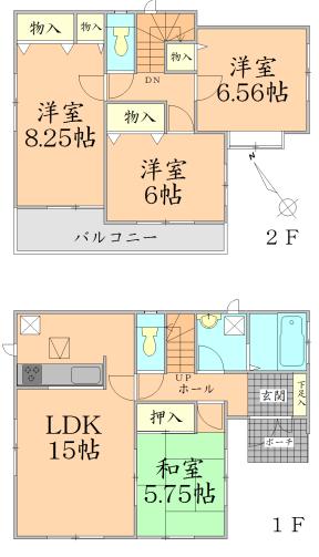 Floor plan. 28.5 million yen, 4LDK, Land area 130.53 sq m , Building area 98.33 sq m